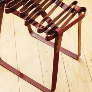 skinny hand-bent steel stool - Image 2