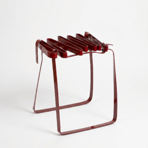 skinny hand-bent steel stool - Image 1
