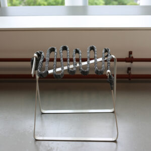 chunky hand-bent steel stool with wrapped seat - Image 2