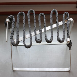 chunky hand-bent steel stool with wrapped seat - Image 5
